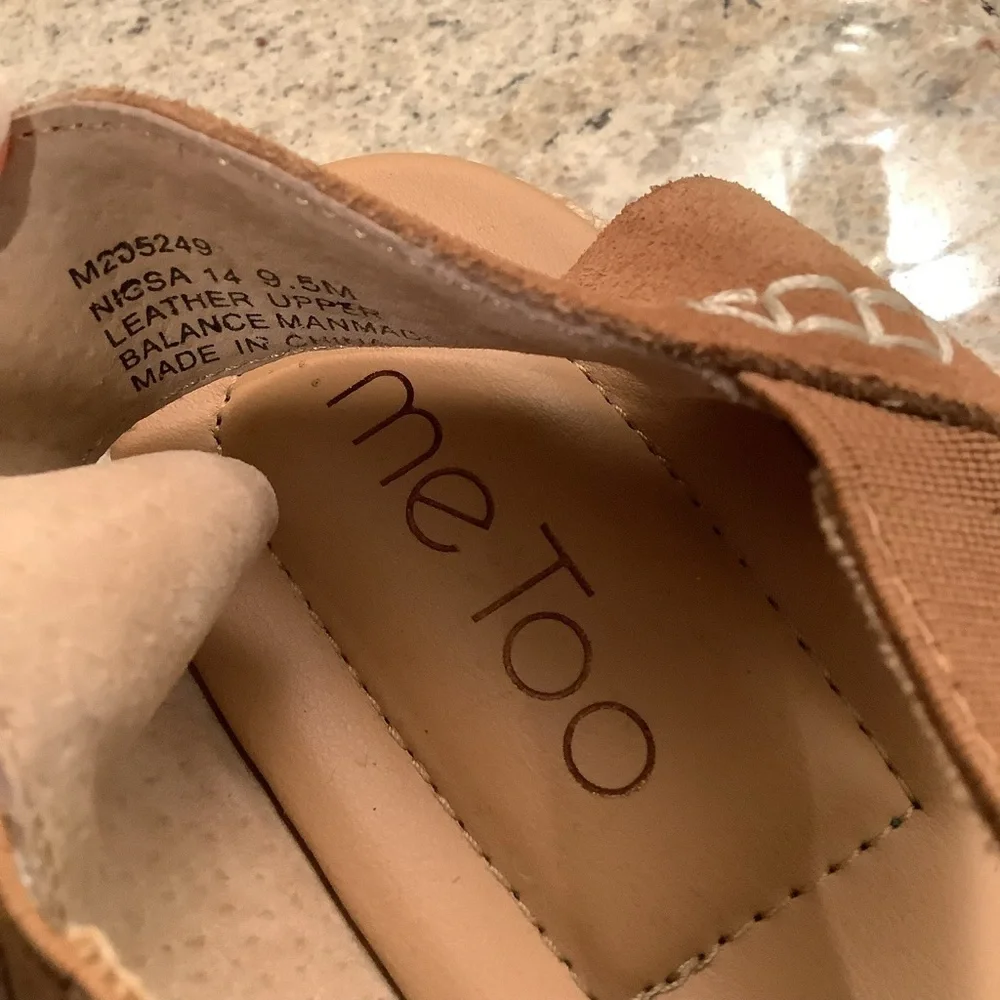 Me Too Women's Brown Suede Espadrille Wedges Size 9.5